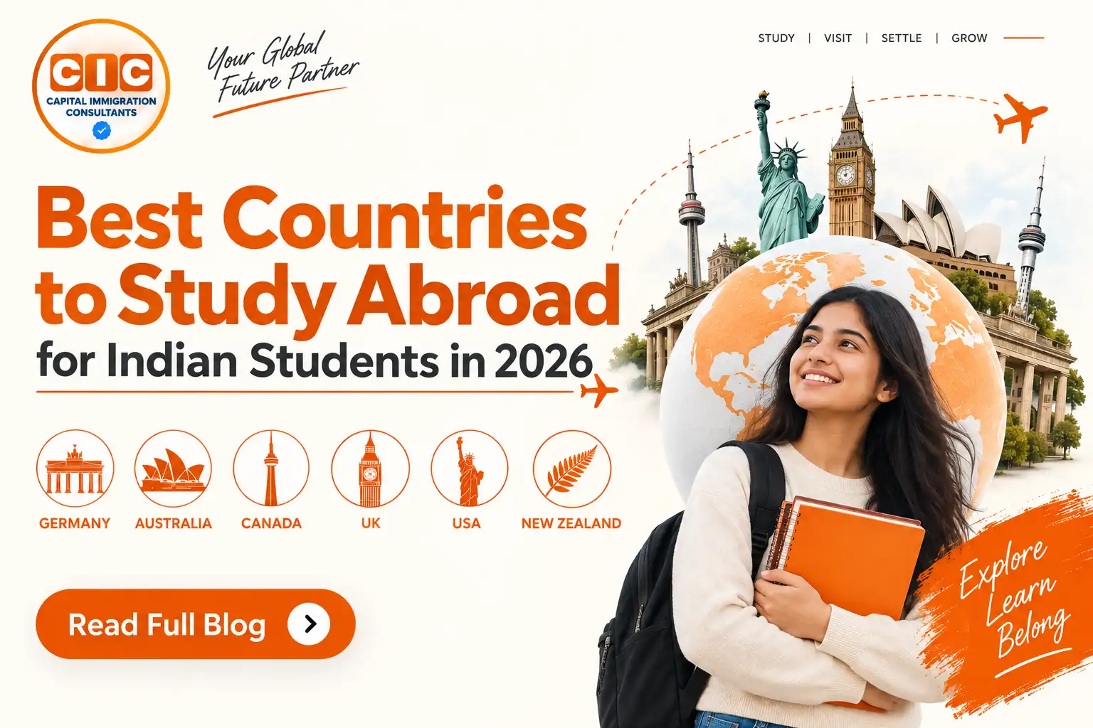Best Countries to study abroad for indian students