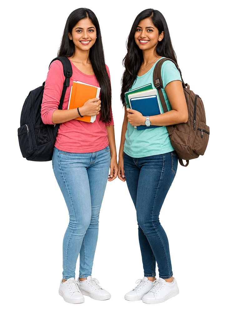 Two students studying in Europe